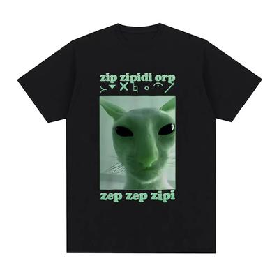 2025 Vtipné mimozemské kočky Dank Meme Tričko Pánské Dámské Módní Vintage Trička Ležérní Bavlněná Trička s Krátkým Rukávem Streetwear