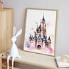 Disney Diamond Painting 5D Watercolor Disney Castle Illustration DIY Gift Suitable for Living Room Bedroom Office and Home Decor