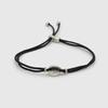 Schelp string armband (zwart)