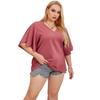 Women’s Oversized Tops Dolman Sleeves Loose Pullover Blouses Solid Color Plus Size V-neck Shirts Summer Casual Wear