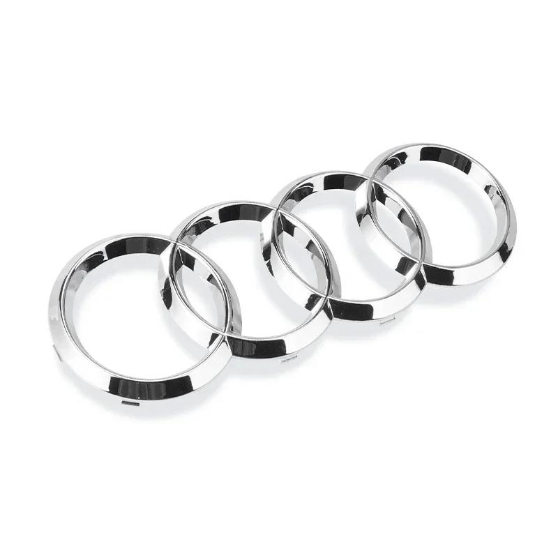 Audi 4Ring ABS Car Hood Front Bonnet Grill Rear Trunk Emblem Black/Silver Logo Badge Sticker For A3 A4 A5 A6 A7 Q2 Q3 Q5 Q8 TT
