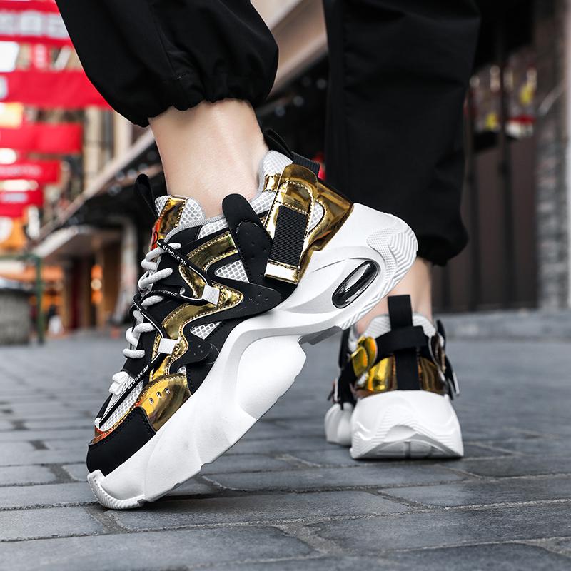 Outdoor Men Casual Sneakers Designer Thick Bottom Walking Footwear Breathable Sport Shoes Lightweight Anti Slip Athletic Shoes