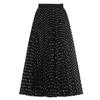 Summer 2025 New Chiffon High Waist and Thin Pleated Polka Dot Medium and Long Skirt Femininity Fashion A-shaped Skirt