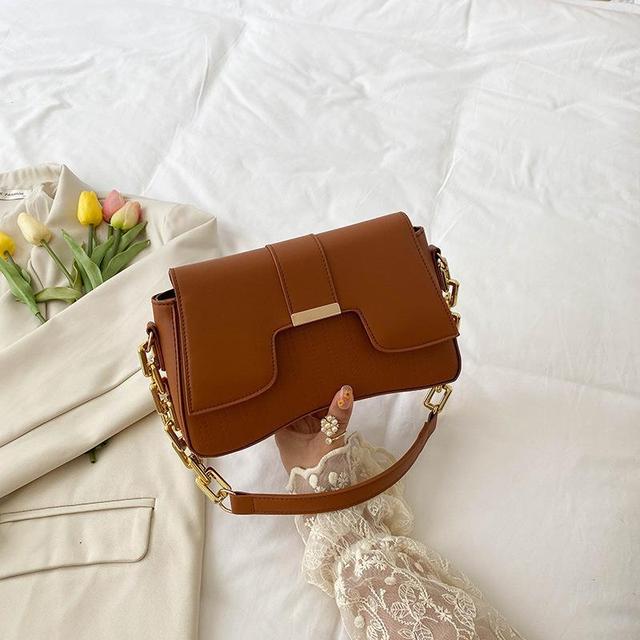 Torebka damska Modna, wszechstronna, skórzana torba typu Crossbody na jedno ramię z łańcuszkiem i klamrą Torebki dla kobiet Designer Luxury