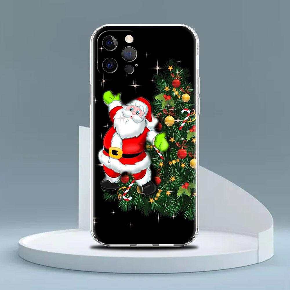 Snowflake Snow Christmas Clear Case For Apple iPhone 11 14 13 Pro 12  7 8 Plus SE 2022 XR X XS Max 6 6S Silicone Phone Cover
