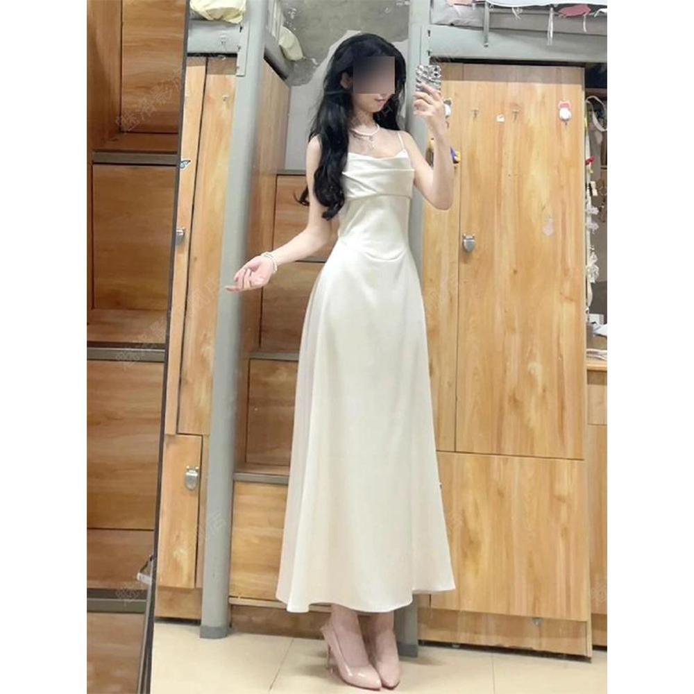 V-neck fashion casual suspender dress gentle temperament waist banquet dress dress summer