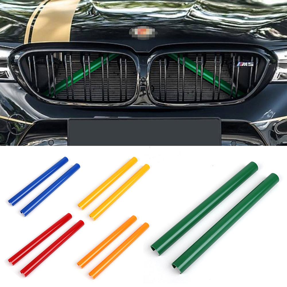2Pcs Front Grille Trim Strips para BMW F10 F11 F02 F30 F32 F44 Series Car Sport Styling Decoração Capa Moldura F20 F21 F22