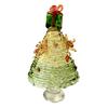 Seasonal Home Festive Ornament Glazed Christmas Tree Figurine, Colorful Miniature Xmas Decor, Handcrafted Exquisite Gift for Colleagues Glass