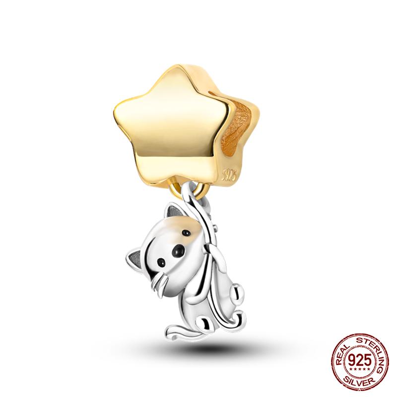 Copper Golden Series Star Moon Pyramid Sunflower Charms Beads Fit Qikaola Original Bracelet Luxury Diy Jewelry Gift