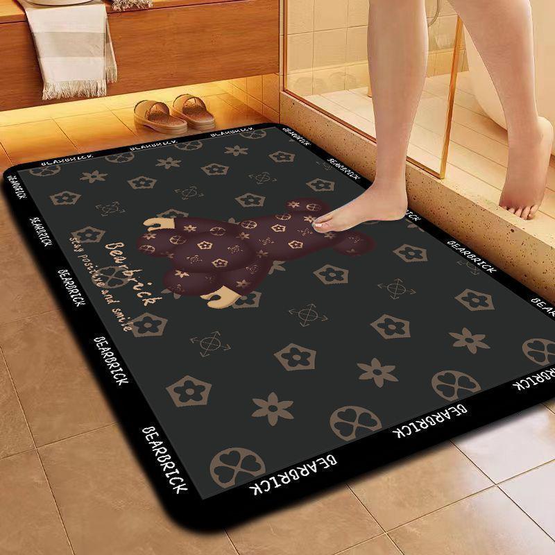 Nordic Style Diatomaceous Earth Non-Slip Absorbent Bathroom Mat - Dirt-Resistant Foot Pad for Toilet Entrance