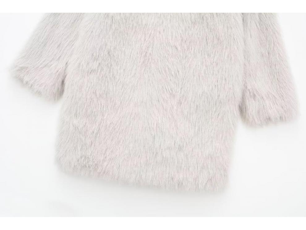 European & American Women's Faux Fur Effect Coat - Autumn Collection 9120084