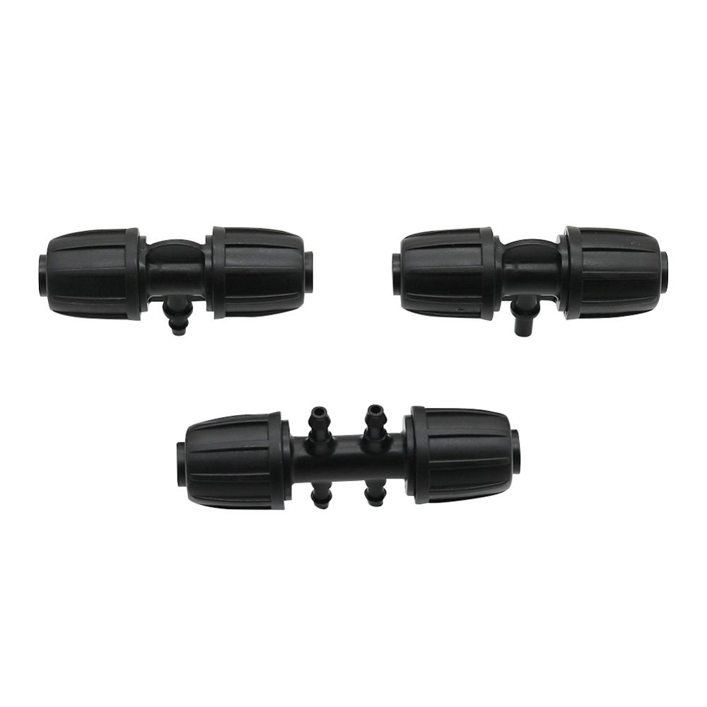 5 Stück Gartenbewässerung 16mm Schlauch zu 4/7mm Schlauch Schnittstelle Verriegelbare Verbinder T-Stück 4-Wege-Verbinder Schlauchverbindungsadapter
