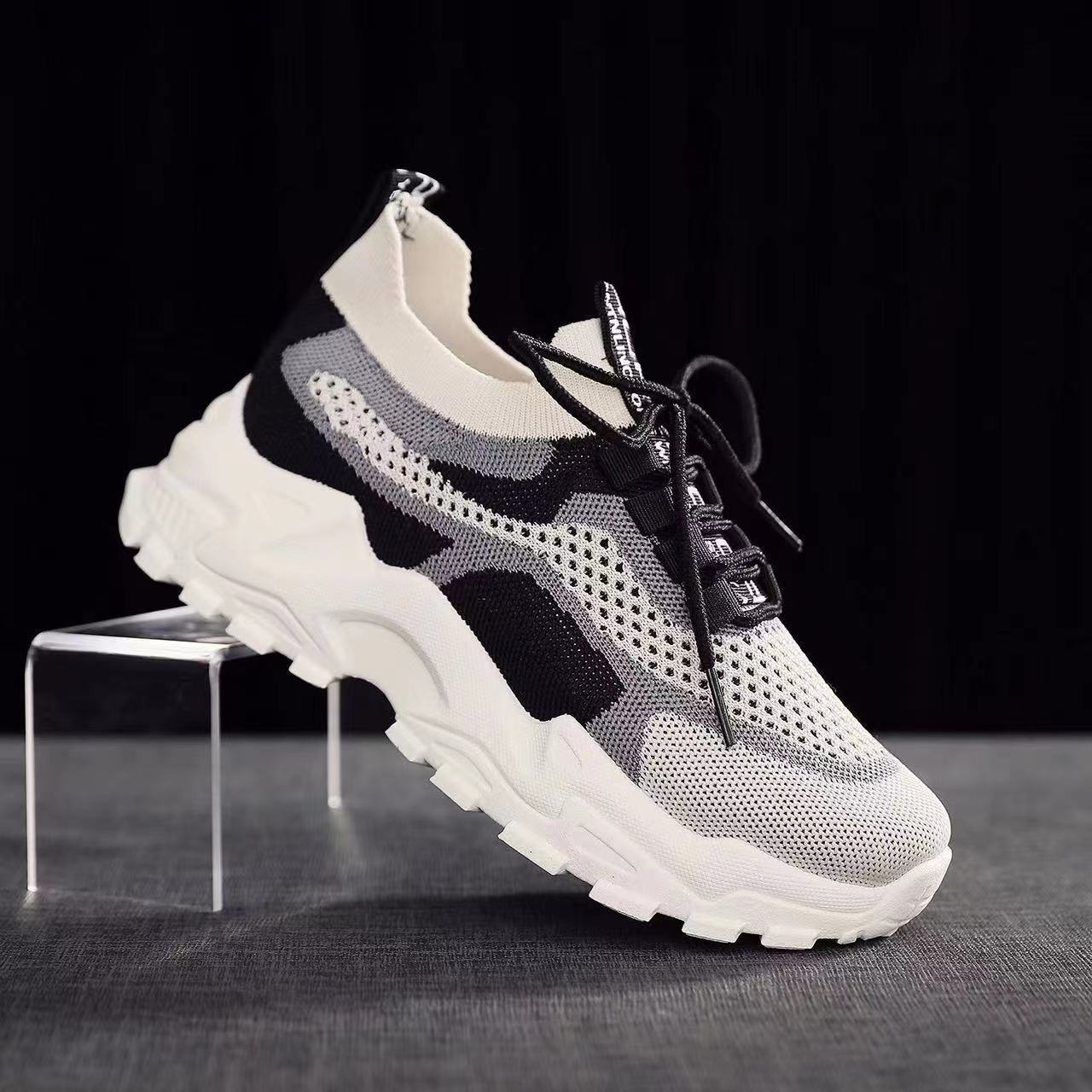 

Мода Ограниченный выпуск! Дышащие кроссовки колор-блок на массивной подошве для модных образов 36 серый