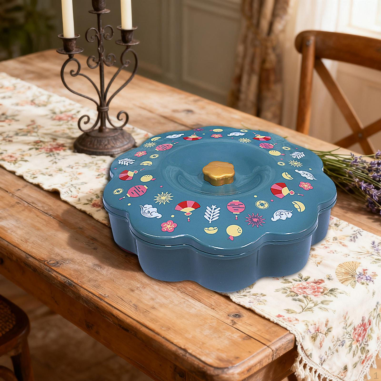 

Divided Serving Tray Chinese Traditional Snack Box Fruit Holder Dish for Kitchen