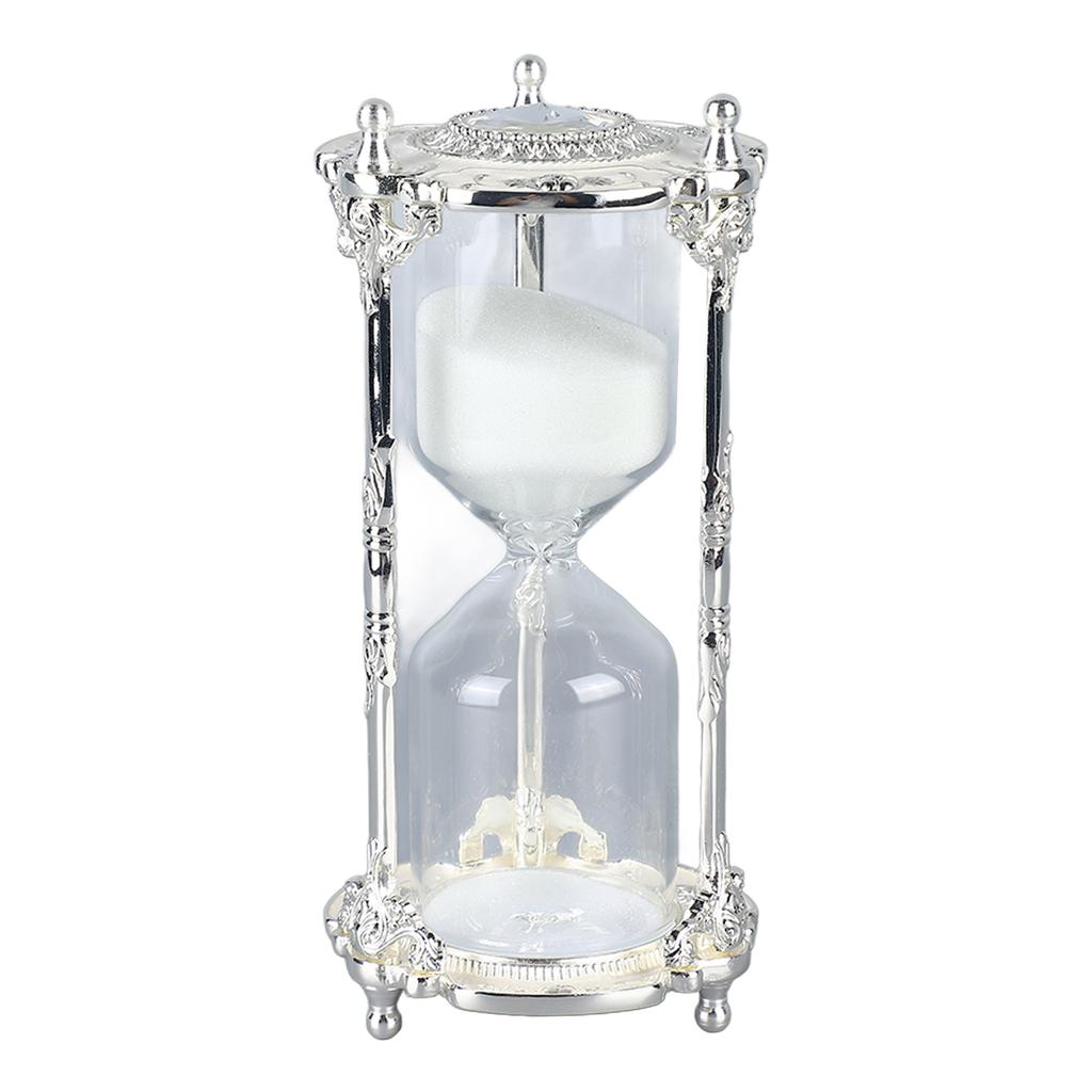 Antique Sand Hourglass Timer Metal Elegant 15 Minutes Decorative Hourglass for Wedding Home Desk