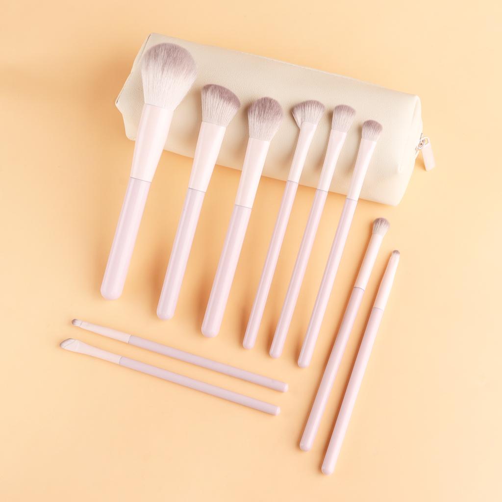 7Pcs Beige Eye Makeup Brush Set + Brush Storage Bag, Eyeshadow Brush, Blending Brush, Detail Brush, Soft Bristle Eye Cosmetic To