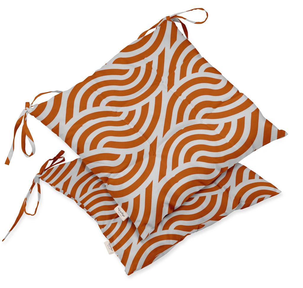 Vargottam Indoor Outdoor Tufted Printed Square Seat Patio Cushion Set Of 2 Water Resistant Patio Furniture Seat Cushion 19-inches, Brown |