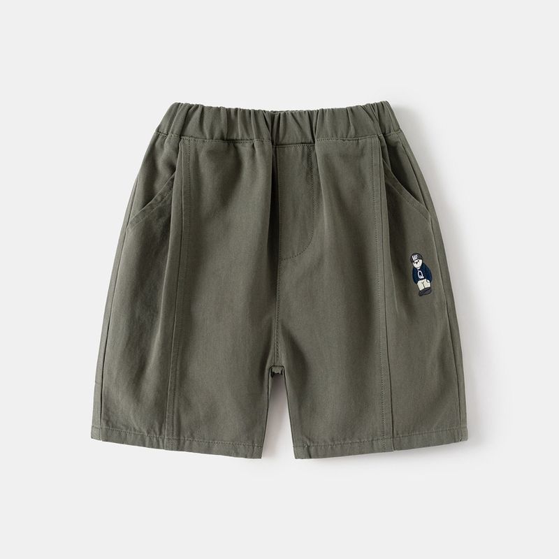 Boys' Cropped Pants Summer Kids Cartoon Embroider Bear Shorts Baby Boy Bermuda Shorts K-style Kids Pants