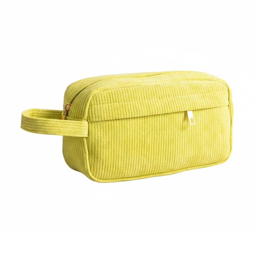 Portable Corduroy Cosmetic Bag Large Capacity Handheld Makeup Bag Toiletry Bag Travel
