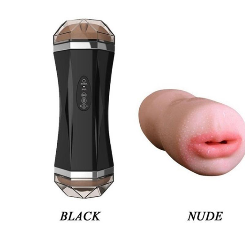 Usb Rechargeable Double Head 2 In 1 Airplane Cup Male Electric Masturbation Device Real Vagina Adult Product Sex Exercise 18+
