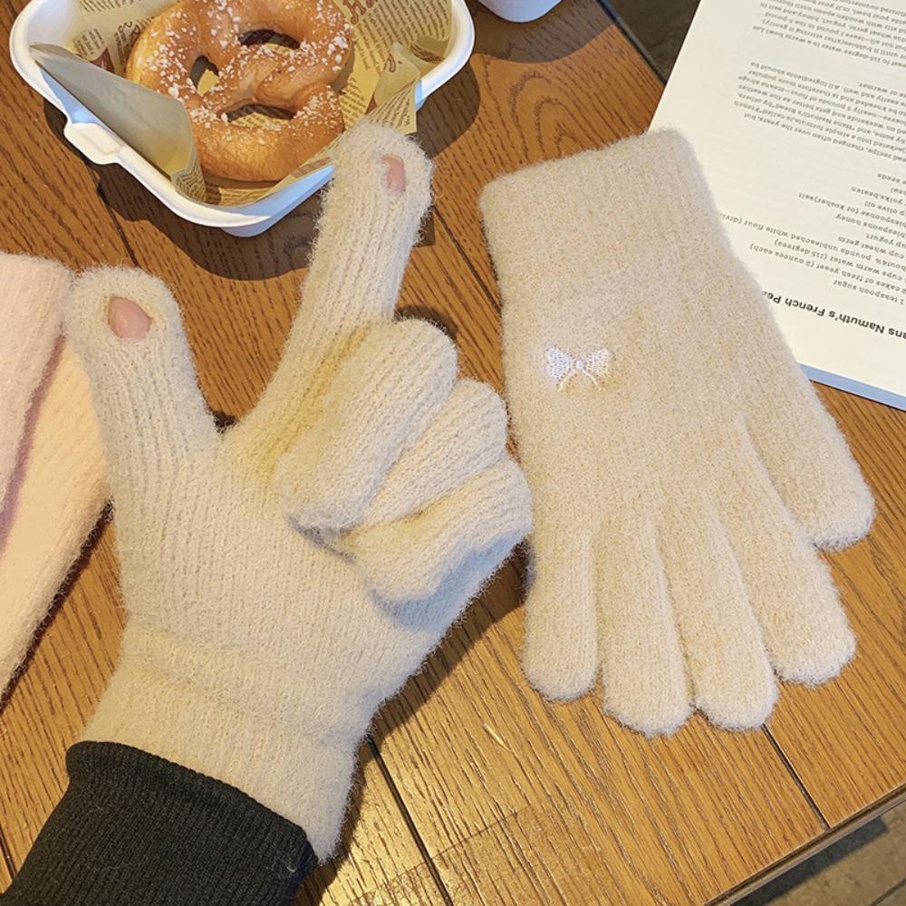 Lovely Multicolor Winter Gloves Thickened Soft Knitted Gloves New Cold-proof Gloves  Women Girls