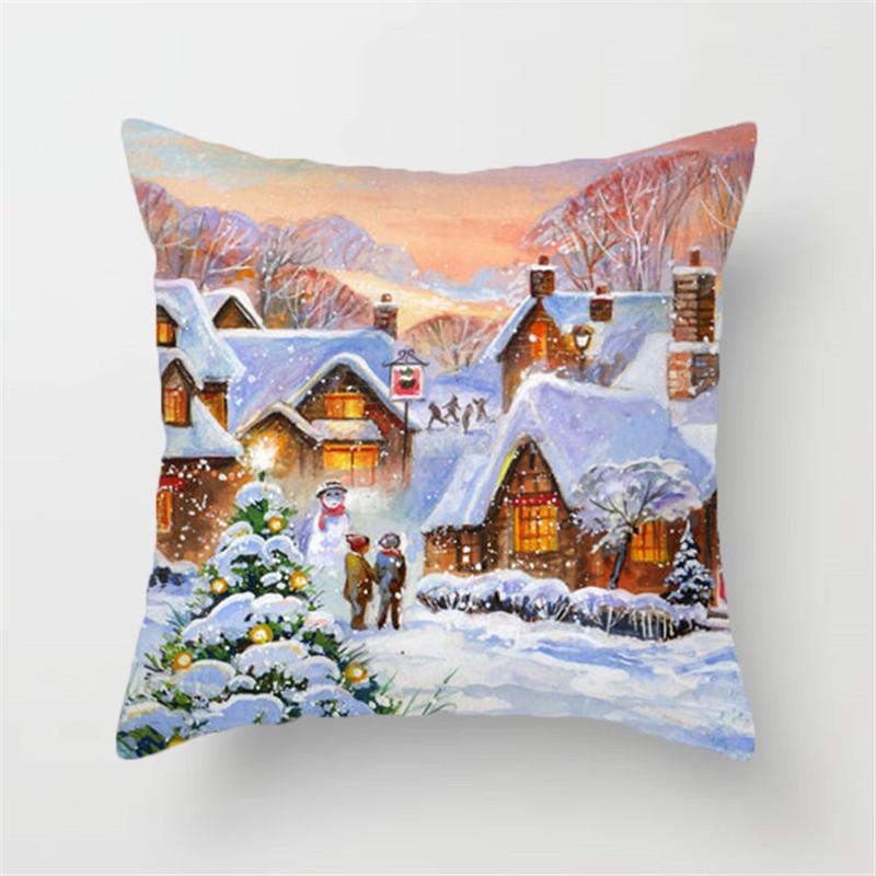 Christmas Pillow Cover New Cartoon Home Office Cushion Cover