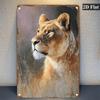 Vintage Metal African Lioness Wall Art, Rustic Safari Decor for Home, Garage, Cafe & Bar