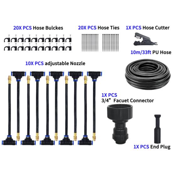 Gartenbewässerungssystem Bewässerungsschlauch mit verstellbaren 360-Grad-Biegedüsen Automatisches Tropfbewässerungsset