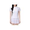 Color Block Round Neck Pullover Short Sleeve Pleated Skirt Two Piece Swimsuit Women Swimsuit Light-Purple Pure-White Dark-Blue 1824532486-2