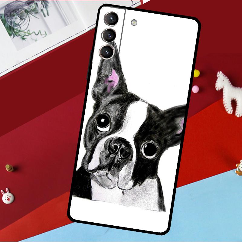 Boston Terrier Dog Funda For Samsung Galaxy S25 S23 S22 S20 S24 Ultra S9 S10 Plus S21 FE S25 FE Phone Case