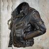 Motorcycle Clothing Zipper Cardigan Leather Button Multi-Pocket Decorative Leather Jacket Men's