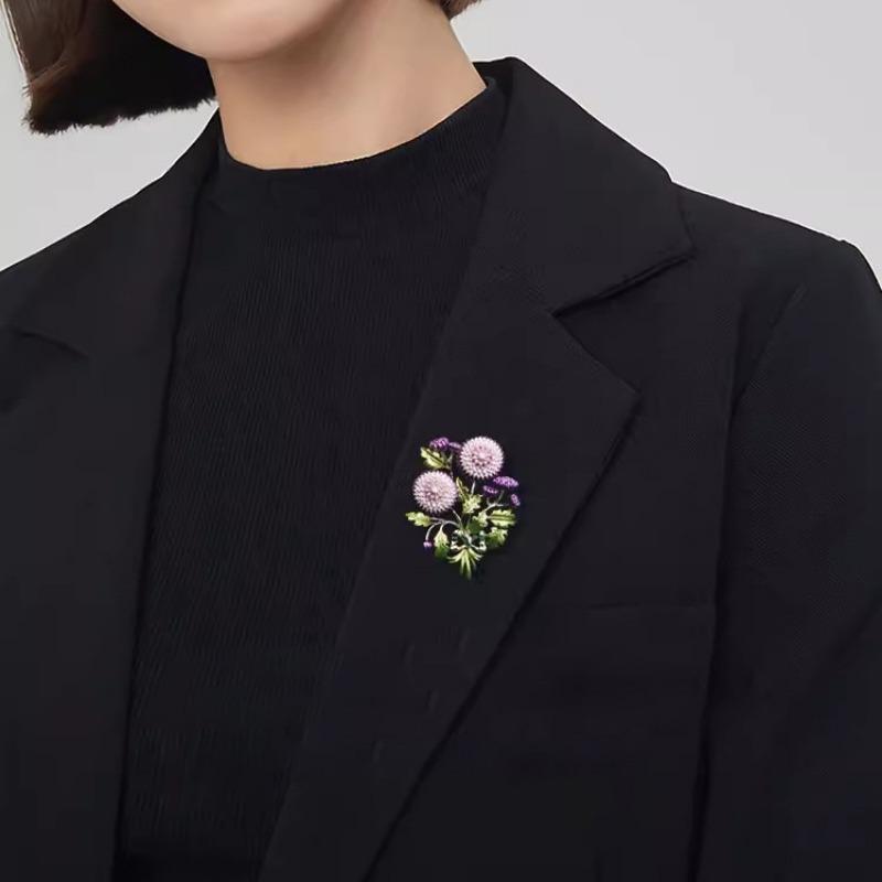 Dandelion Brooch, High-end Feminine Elegance, Enamel Plant Corsage, Niche Design Sense Brooch