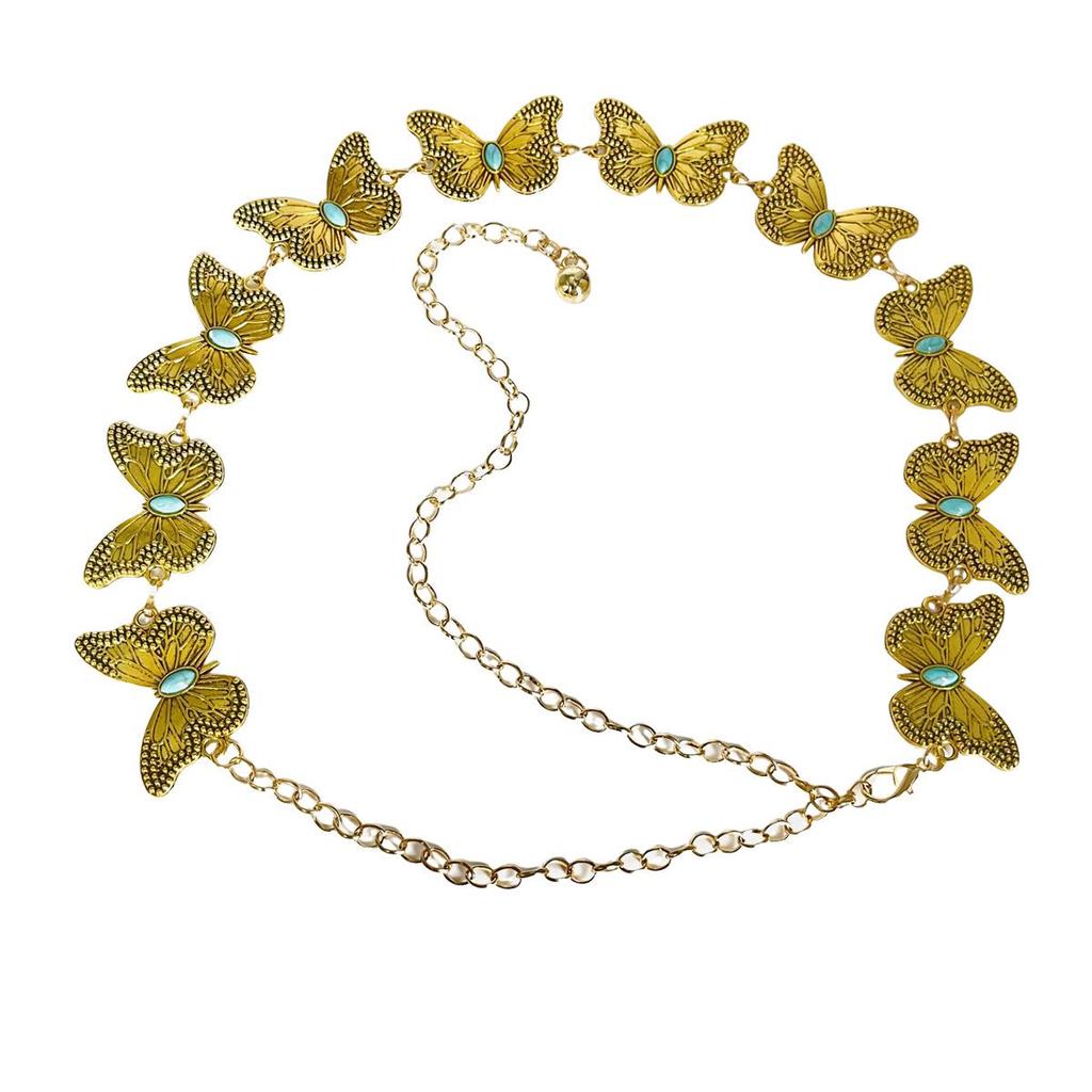 Trendy Y2K Metal Waist Chain: European & American Niche Bohemian Round Plate Jewelry Belt for Women