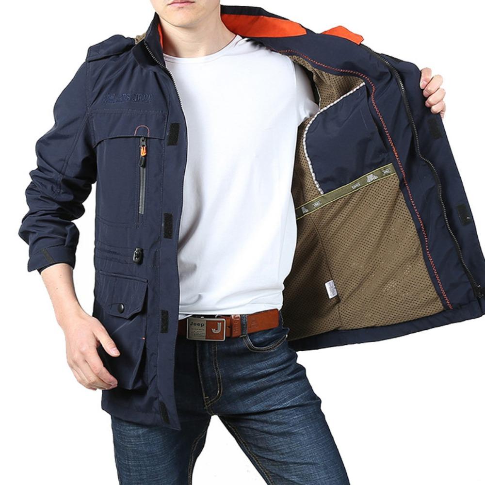 Autumn and Winter Jacket Men's Autumn Clothing Outdoor Men's Single-layer Thin Waterproof and Windproof Jacket 086