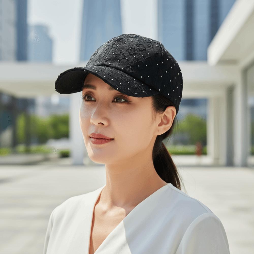 Flower Lace Baseball Cap Breathable Mesh Visor Hat Mesh Cap Sun Hat Beach Vacation