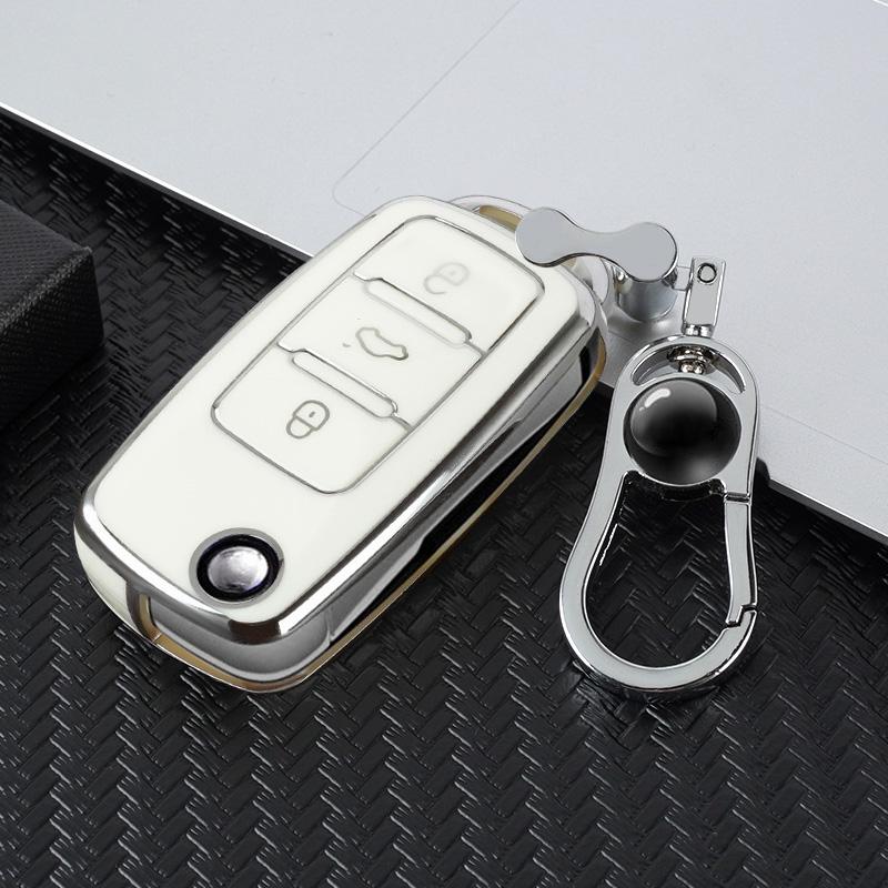 TPU Car Flip Key Cover Case Shell Protector Box Fob For Volkswagen VW Polo Bora Beetle Tiguan Passat B5 B6 B7 Golf EOS Scirocco
