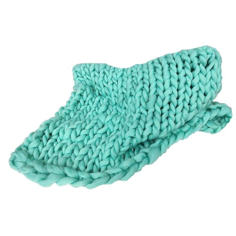 Bearaby Weaving Ultra Coarse Blanket With Solid Color Design For Household Daily