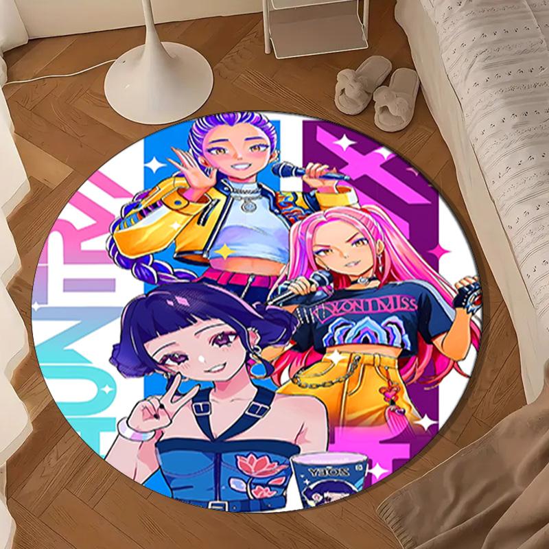 K-pop Demon Hunter Adventure Round Mat Home Decor, Chair Rug For livingroom,Bedroom, Doormat Home Decor Birthday Gift Christmas Gifts