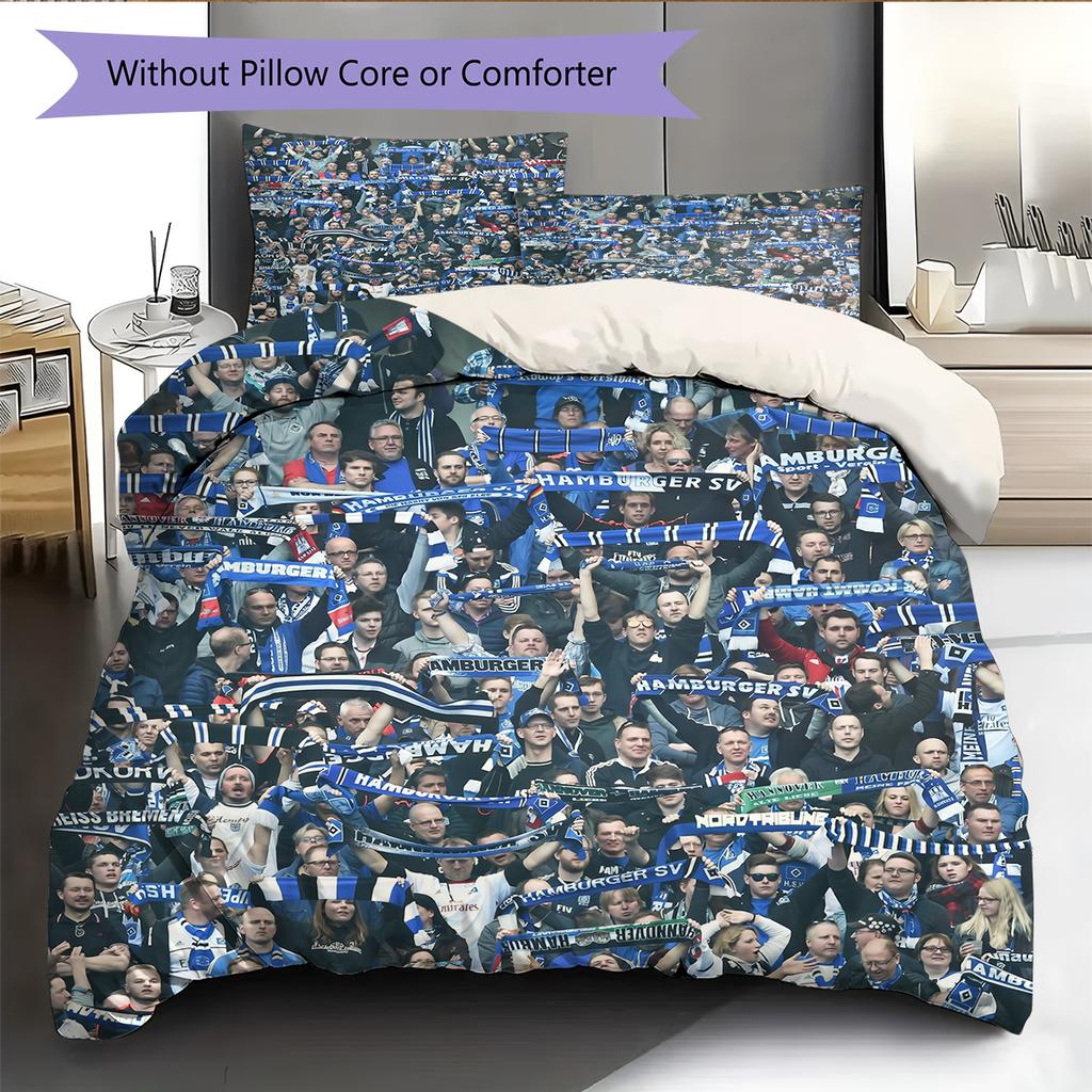 Hamburg Football Team Pattern Bedding Home Decoration Birthday Gift (1 * duvet cover + 2 * pillowcase, without core)