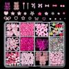 12Grids/box Mixed Resin Bowknot Nail Art Decorations 3D Acrylic Charms Kawaii Colorful Bow Rhinestone DIY Manicure Tools Parts