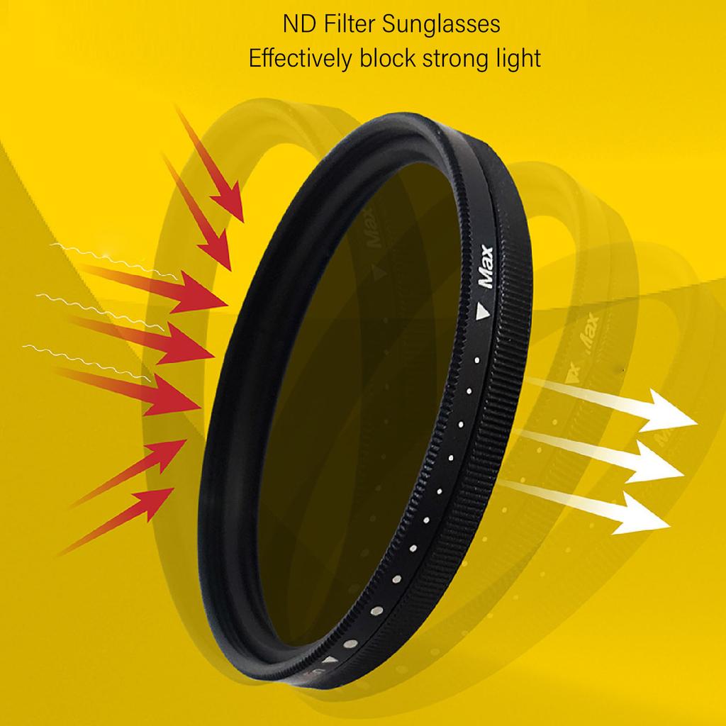 Nastavitelné tónované sluneční brýle 9 rychlostí ND2-400 filtr 49MM kulaté polarizované rybářské sluneční brýle pro venkovní průzkum