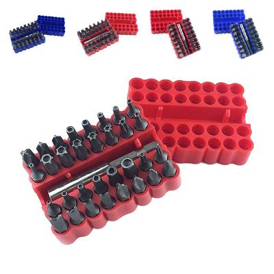 33-Piece Tamperproof Bits Set With 2-1/4" Magnetic Quick Release Bit Holder Security Torx Bit Set With Box For Electric Drills