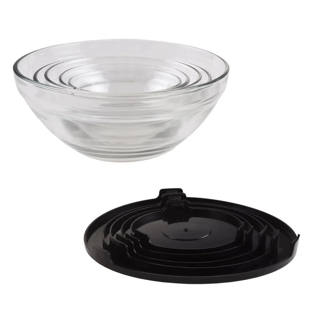Glass Food Storage Containers with Snap Lids- 10 Piece Set by  Black)