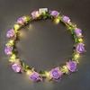 Verstellbarer Simulationsblumenkranz Rosenblumen Blumen Girlande Leuchtendes LED-Licht Stirnband Kostüm