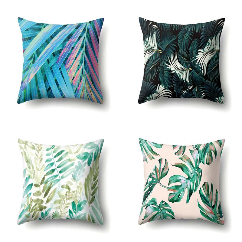 Polyester Pillowcase Nordic Plant Ins Style Flower Print Peach Leather Velvet Pillowcase