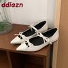 Fashion Fashion Butterfly-Knot Women Mary Janes Shoes With Height Increasing Footwear Pointed Toe Female Shallow Ladies Flats With Shoes