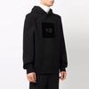 Y-3 Men's Solid Color Logo Print Pullover Hoodie Black HB3322