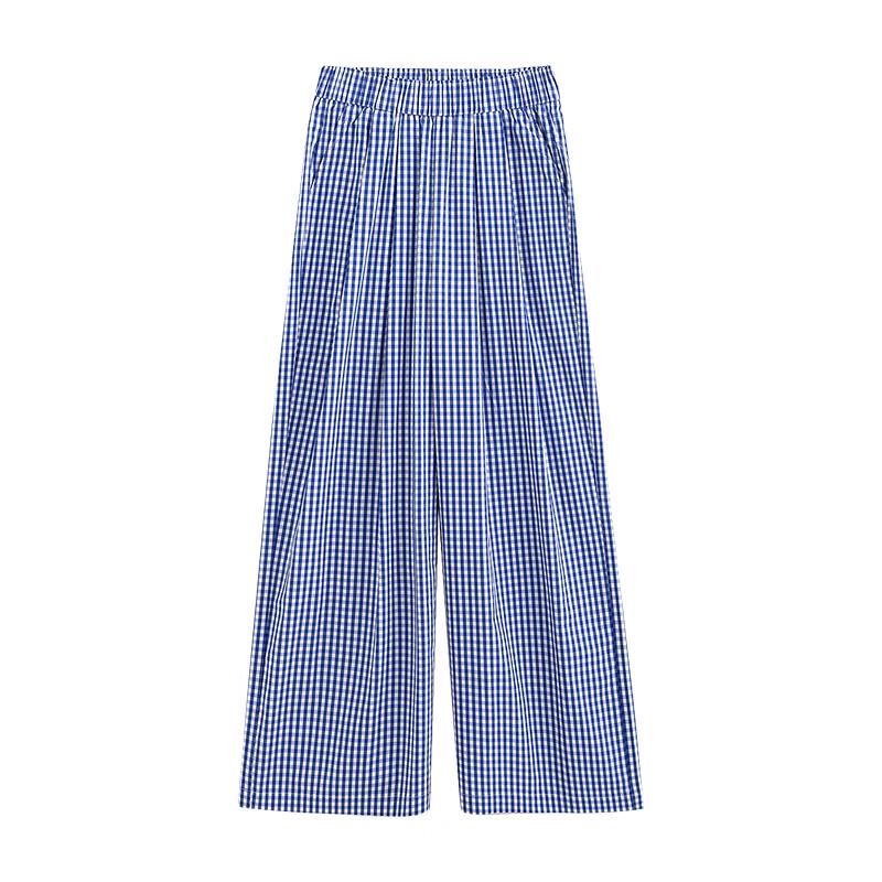 Chuyu 2025 Summer Relaxed Plaid Wide-Leg Casual Pants