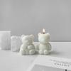 Cute Bear Silicone Candle Mold DIYs Handmade Soap Plaster Ice Cube Baking Mould Scented Candle Making for Birthday Party