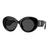 Solid Design Round Sunglasses Women Sunglasses Black 0BE4370U30018749